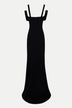 Flowering Girl Women Dancis See-Through Corset Maxi Dress - Black