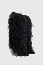 Flowering Girl Women Danica Feather Knee-high Boots - Black