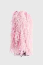 Flowering Girl Women Danica Feather Knee-high Boots - Pink