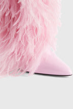 Flowering Girl Women Danica Feather Knee-high Boots - Pink