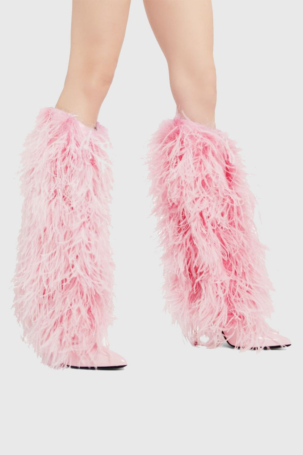 Flowering Girl Women Danica Feather Knee-high Boots - Pink