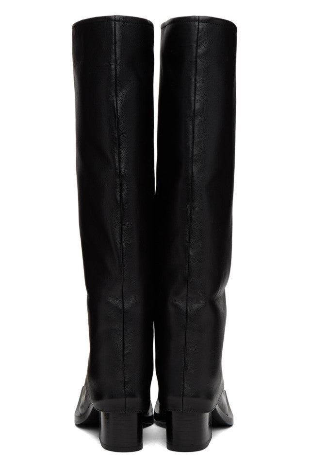 Flowering Girl Women Danika Chunky Heel Metallic Trouser Boots - Black