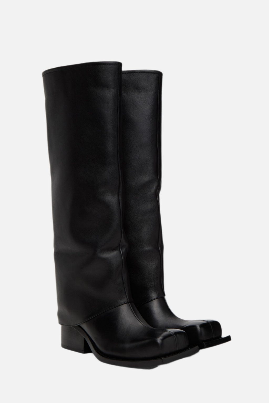 Flowering Girl Women Danika Chunky Heel Metallic Trouser Boots - Black