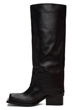 Flowering Girl Women Danika Chunky Heel Metallic Trouser Boots - Black