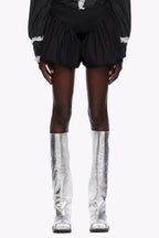 Flowering Girl Women Danika Chunky Heel Metallic Trouser Boots - Silver
