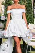 Flowering Girl Women Danyal Off Shooulder Ruched Satin Dress