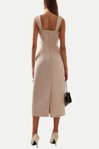 Flowering Girl Women Floral Embellished Midi Dress In White