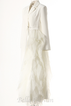 Flowering Girl Women Dataya Mesh Patchwork Coat in White