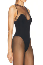Flowering Girl Women Llewyn Wave Neckline Bodysuit - Black