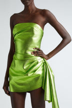 Flowering Girl Women jennifer Strapless Ruched Mini Dress in green