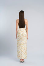 Flowering Girl Women print embroidery maxi dress in beige