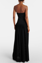 Deasa Strapless Belted Knit Maxi Dress - Black