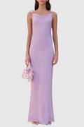 Flowering Girl Women Dedrik Floral Ribbon Satin Open Back Maxi Dress