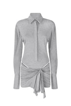Flowering Girl Women Dehaia Plunge Cutout Ruched Mini Dress - Grey