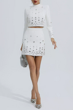 Flowering Girl Women Deirdre Diamante Embellished Two Piece Set - White
