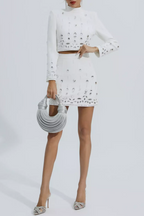 Flowering Girl Women Deirdre Diamante Embellished Two Piece Set - White