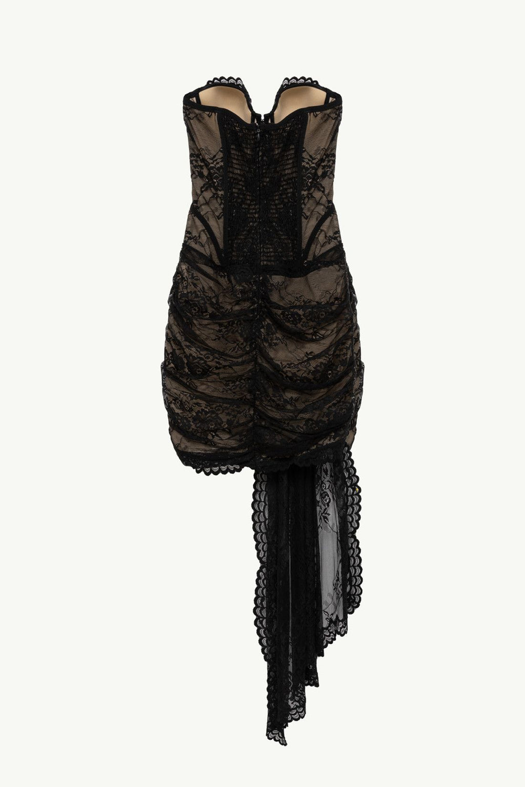 Flowering Girl Women Lace Corset Strapless Mini Dress