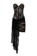 Flowering Girl Women Lace Corset Strapless Mini Dress
