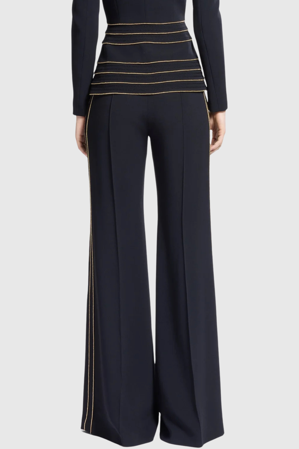 Flowering Girl Women Sandy Trim Embellished Blazer & Pants Set - Black