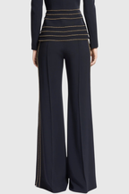 Flowering Girl Women Sandy Trim Embellished Blazer & Pants Set - Black