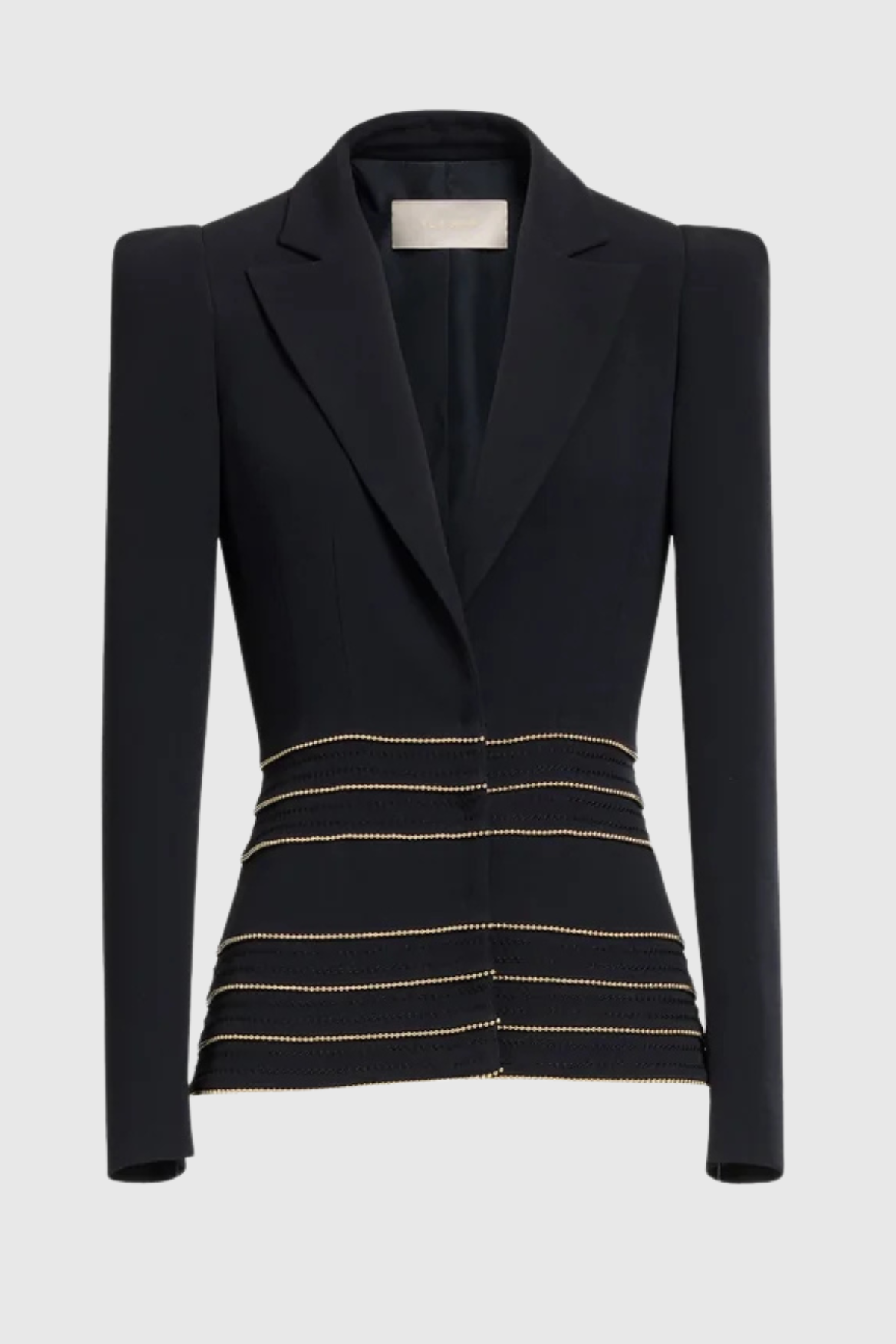 Flowering Girl Women Sandy Trim Embellished Blazer & Pants Set - Black