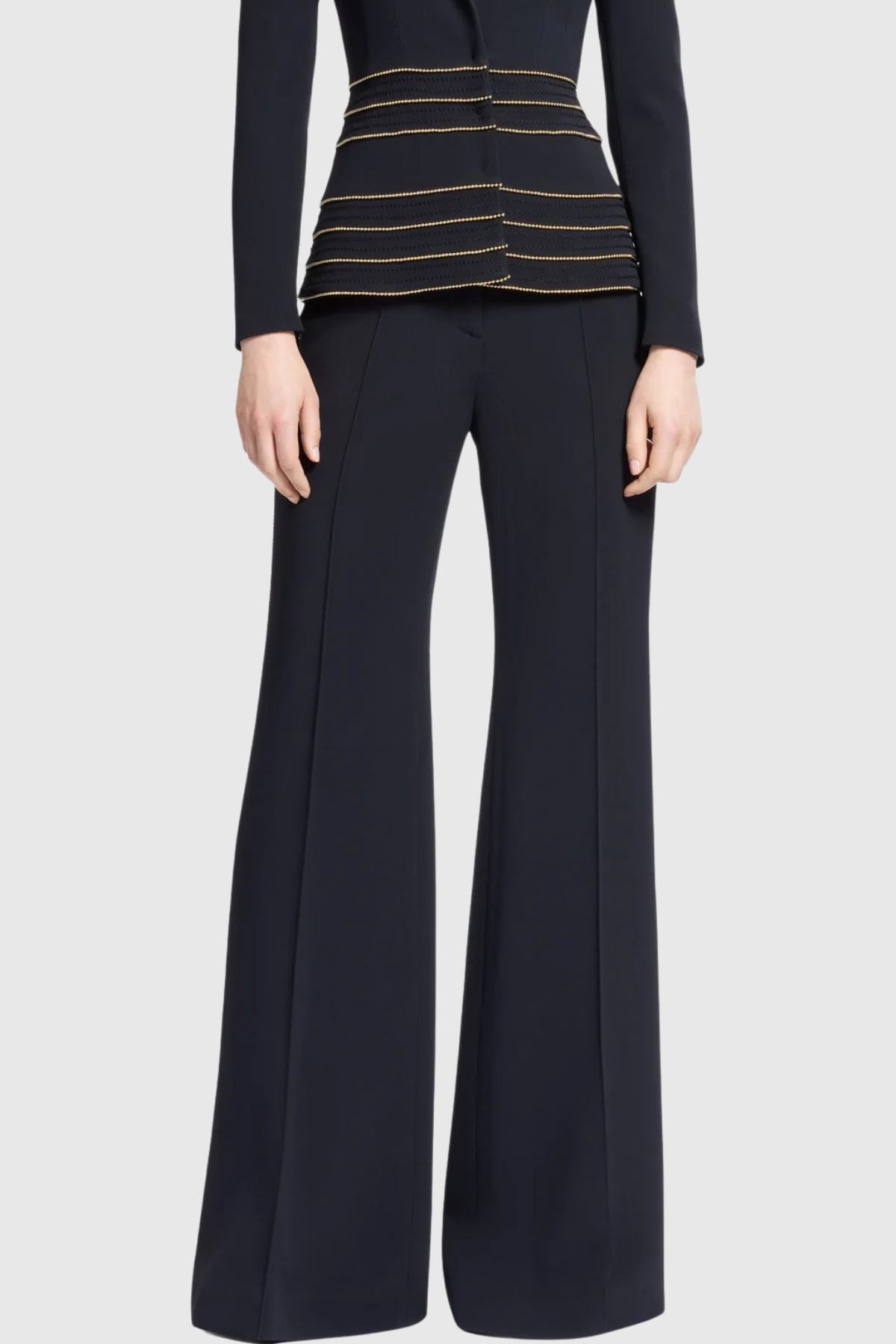 Flowering Girl Women Sandy Trim Embellished Blazer & Pants Set - Black