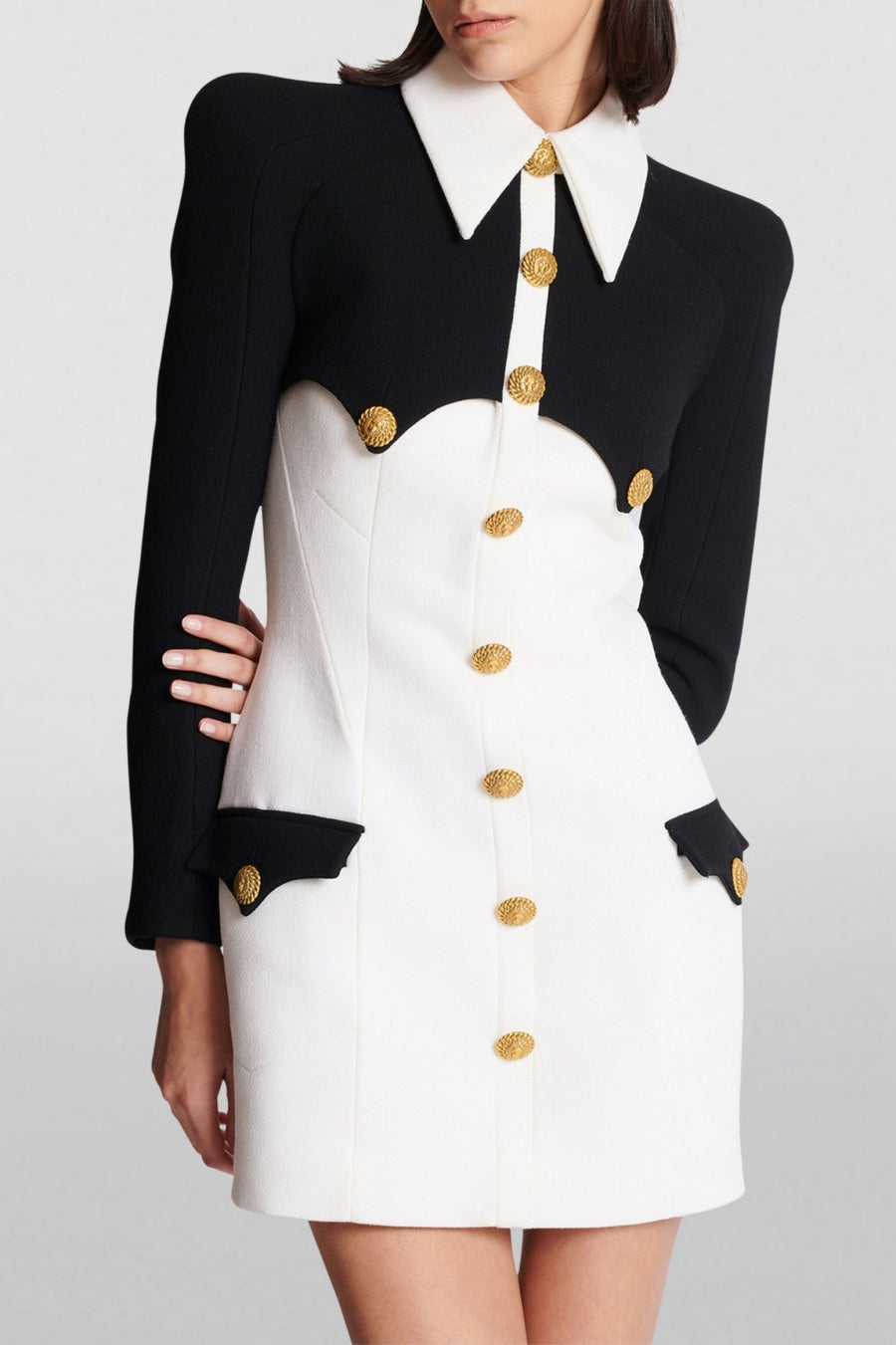 Flowering Girl Women Delpha Gold Buttond Mini Dress