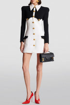 Flowering Girl Women Delpha Gold Buttond Mini Dress