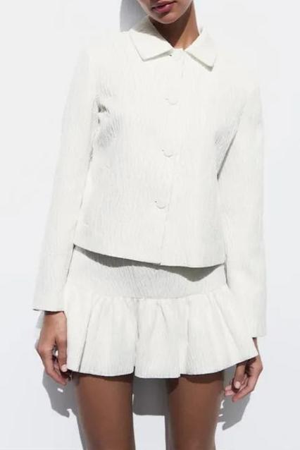 Flowering Girl Women Denise Lapel Blazer Textured Set