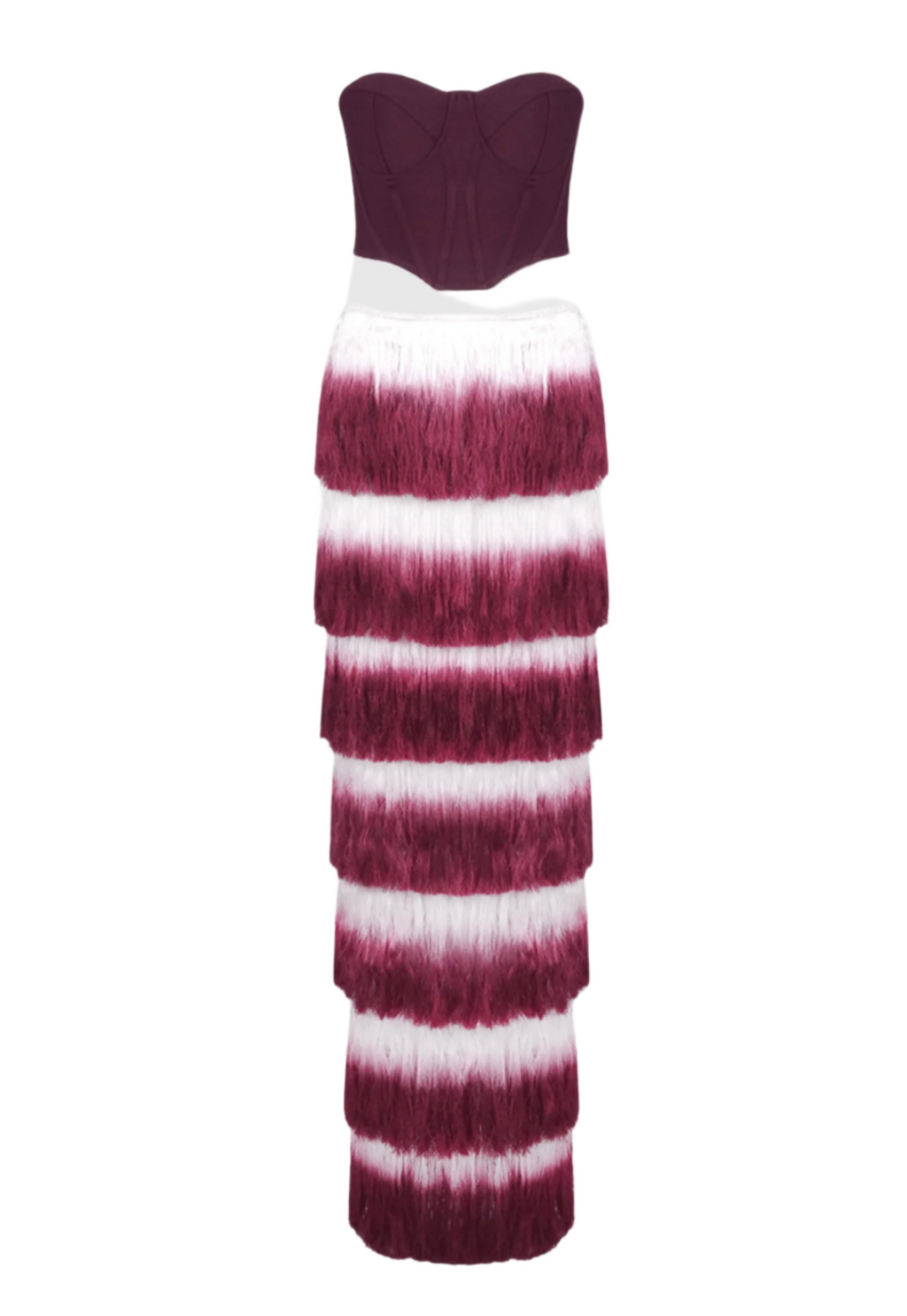 Flowering Girl Women Despo Gradient Fringe Corset Two Piece Bandage Set