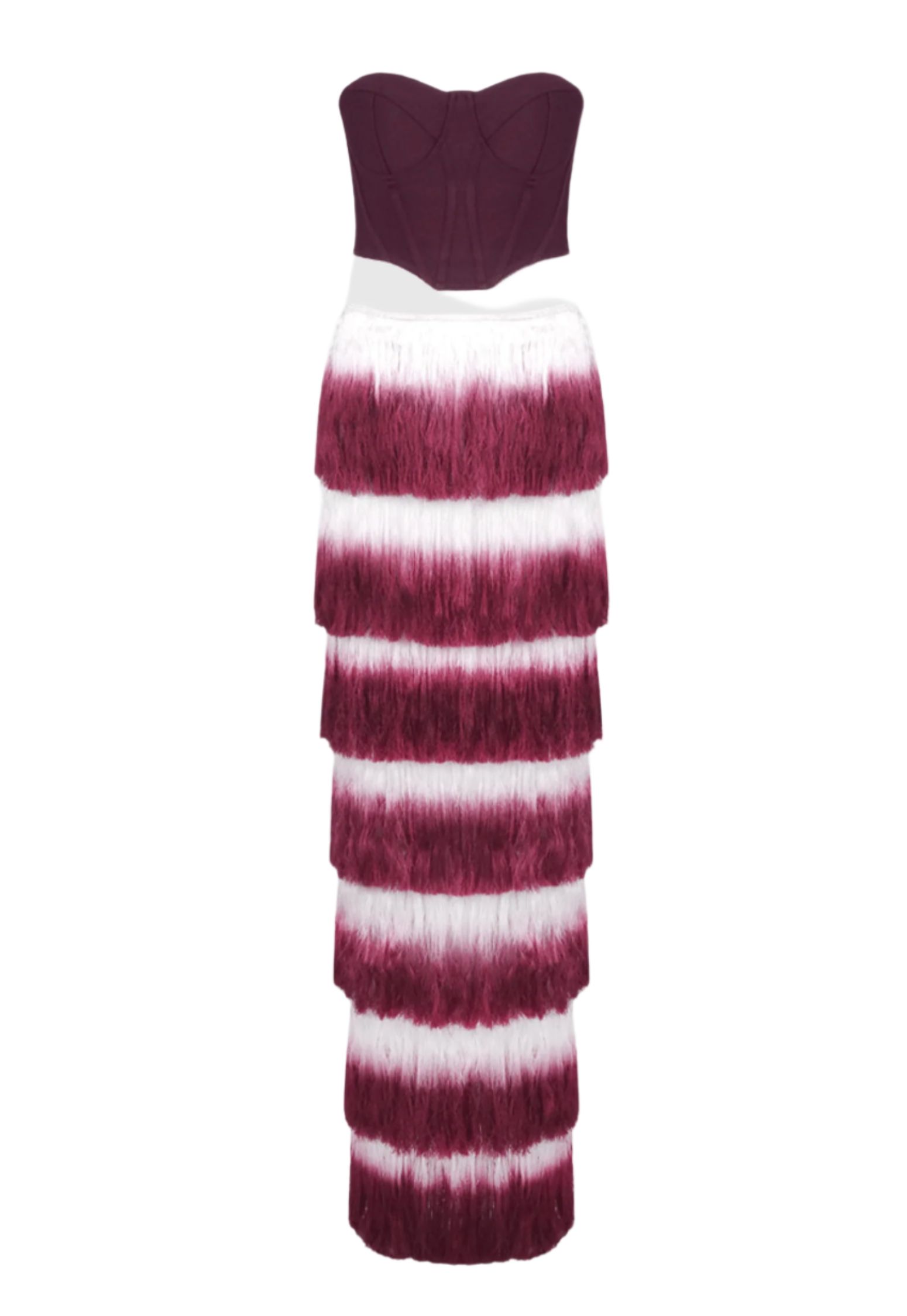 Flowering Girl Women Despo Gradient Fringe Corset Two Piece Bandage Set