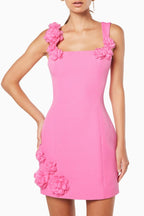 Flowering Girl Women Dilanne Floral Appliqué Mini Dress - Pink