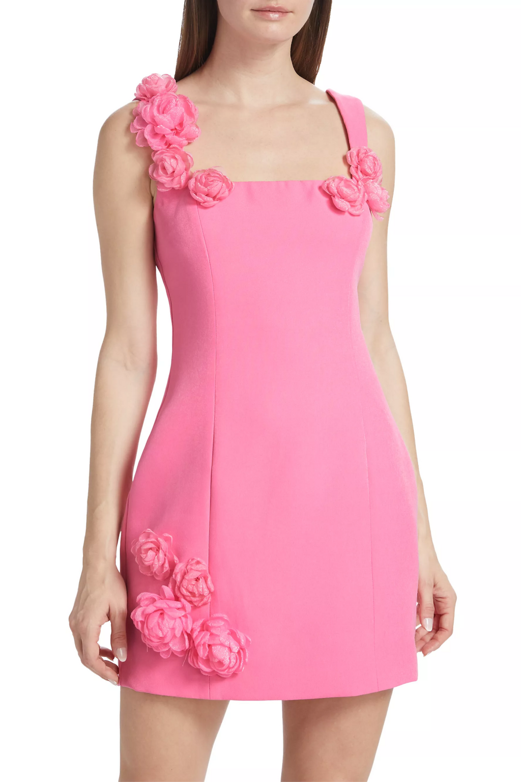 Flowering Girl Women Dilanne Floral Appliqué Mini Dress - Pink