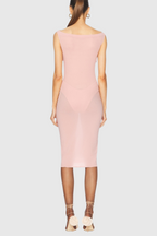 Flowering Girl Women Dinella Floral Appliqué Corset Midi Dress in Pink