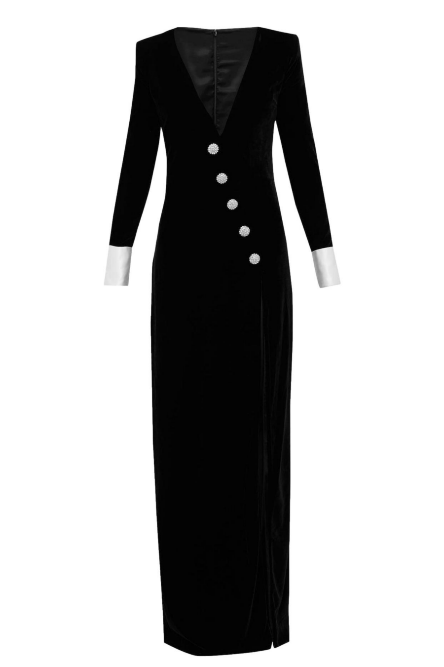 Flowering Girl Women Dorothy Velvet V-Neck Slit Maxi Dress