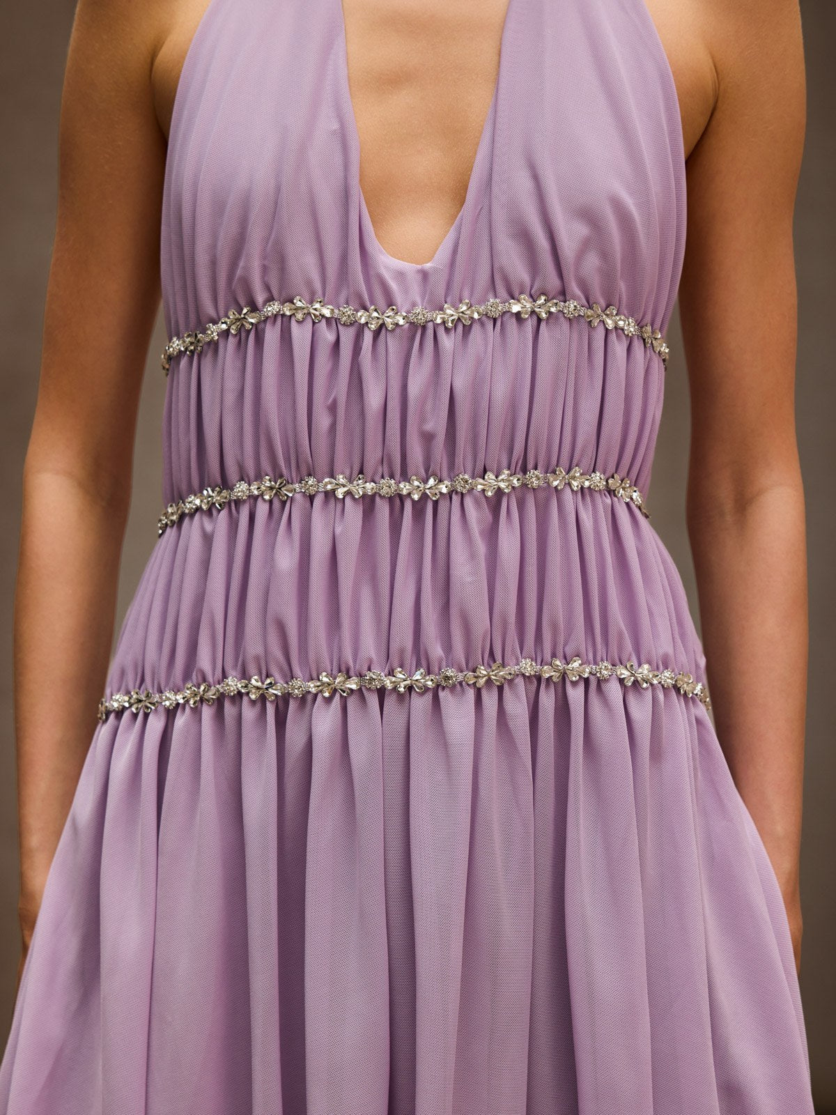 Flowering Girl Women Doutzen Halterneck Rhinestone Mini Dress