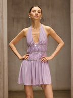 Flowering Girl Women Doutzen Halterneck Rhinestone Mini Dress