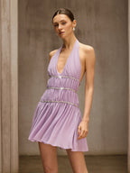 Flowering Girl Women Doutzen Halterneck Rhinestone Mini Dress