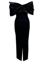 Flowering Girl Women draped bardot crystal detail maxi dress in black