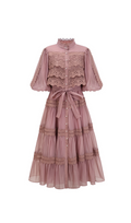Flowering Girl Women Inès lace cut-out tiered midi dress