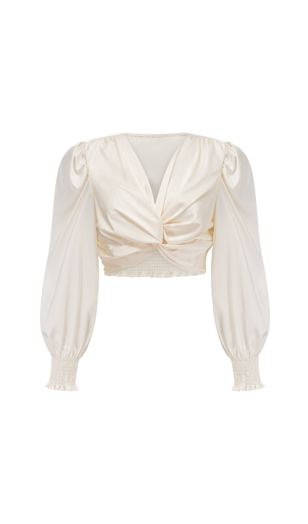 Flowering Girl Women Nouria white faux-flower twist cropped top