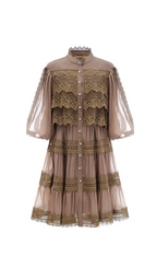 Flowering Girl Women Inès lace cut-out layered mini dress