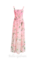 Flowering Girl Women xaviera pleated silk chiffon gown in pink