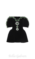 Flowering Girl Women Crystal embellished strapless mini dress in black