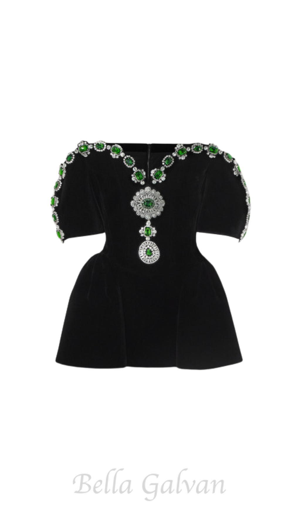 Flowering Girl Women Crystal embellished strapless mini dress in black
