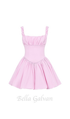 Flowering Girl Women Cotton Candy Cotton Tulle Mini Dress in pink