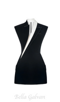 Flowering Girl Women Shoulder Pad Black mini Dress