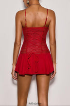 Flowering Girl Women Drevia Spaghetti Lace Up Mini Dress