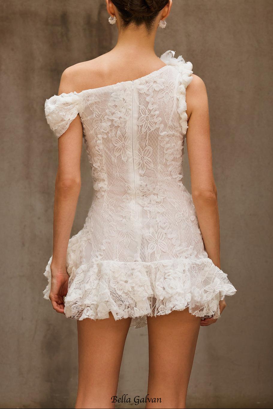 Flowering Girl Women Durriyah One Shoulder Flower Mini Dress
