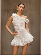 Flowering Girl Women Durriyah One Shoulder Flower Mini Dress